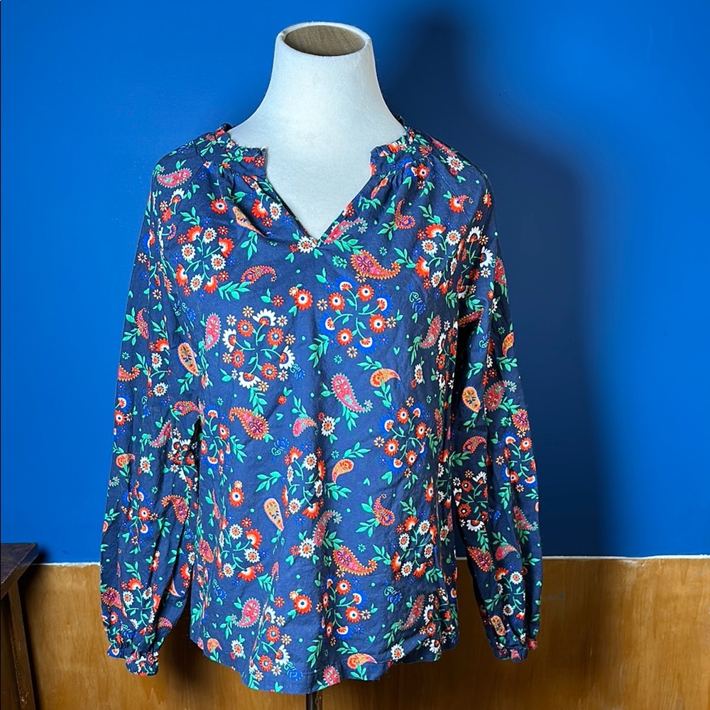 Floral Blue Women's Top
